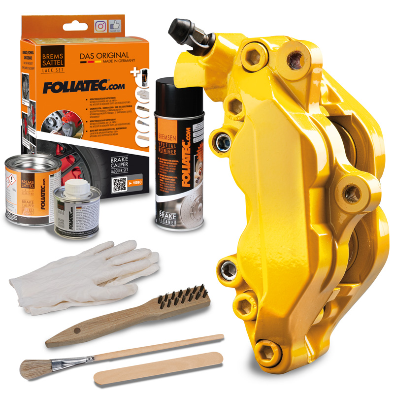 Foliatec Remklauwlakset - Performance Yellow - 3 Komponenten