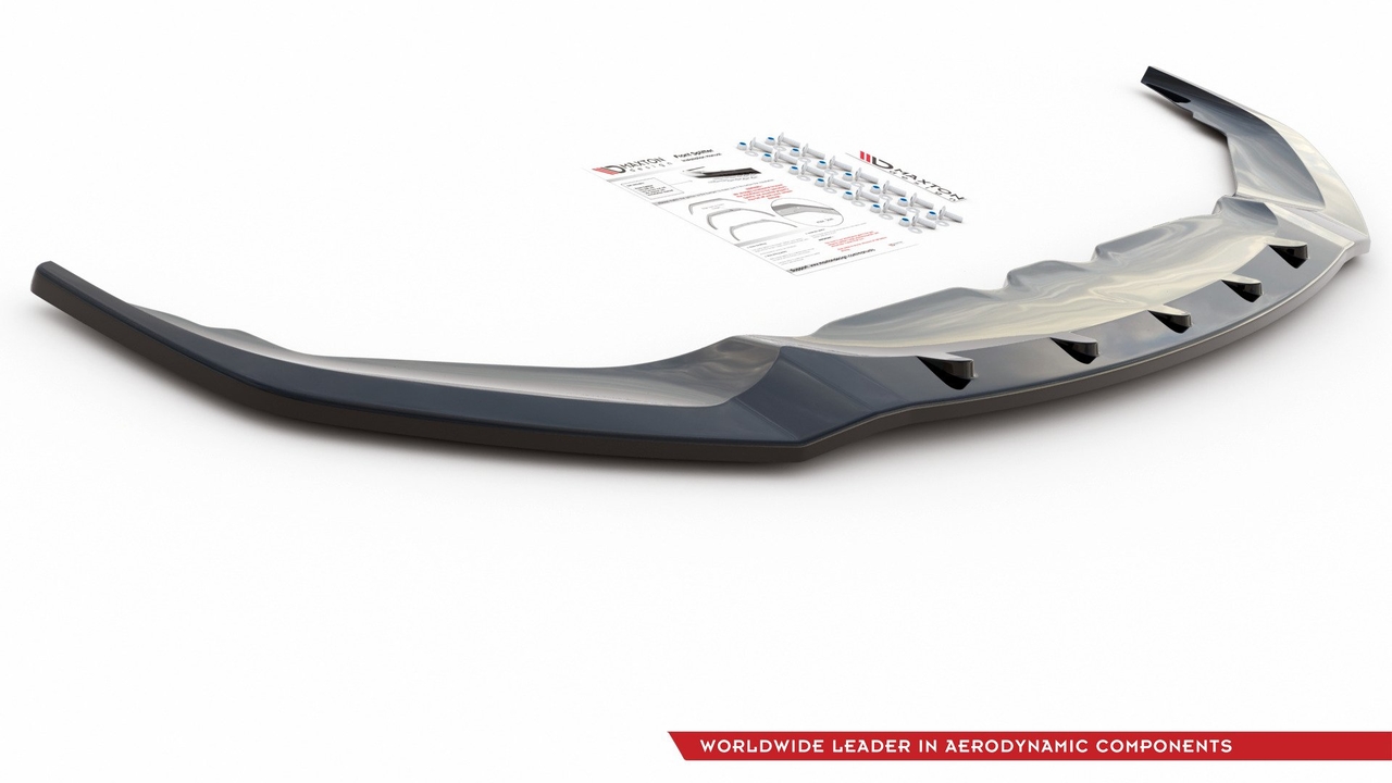 Frontsplitter glanzend zwart versie 1 passend voor BMW 8 serie G14, G15 en G16  met M pakket voorbumper Maxton Design