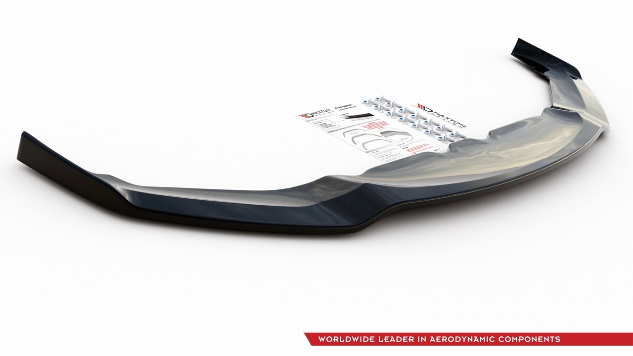 Frontsplitter glanzend zwart versie 2 passend voor BMW 8 serie G14, G15 en G16  met M pakket voorbumper Maxton Design