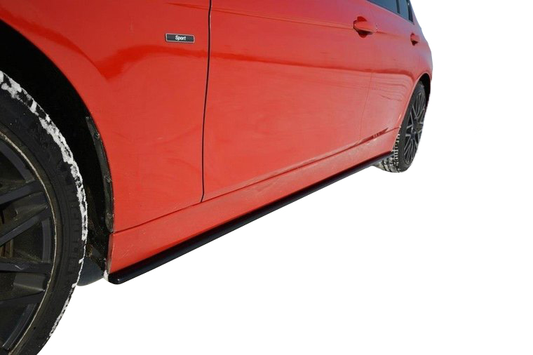 Glanzend zwarte sideskirt aanzets passend voor BMW 3 serie F30 en F31 standaard sideskirts Maxton Design