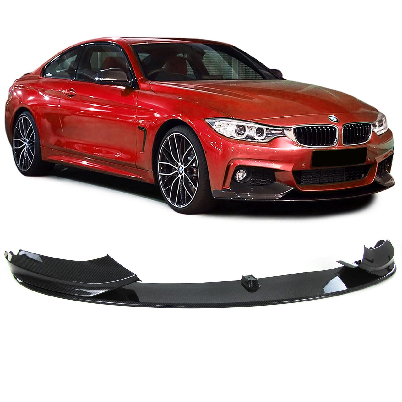 Carbon look frontspoiler passend voor BMW 4 serie F32, F33 en F36