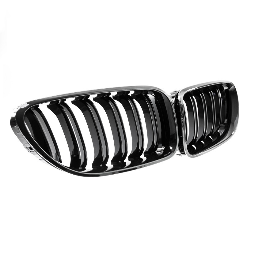 Dubbelspijls glanzend zwarte grillen passend voor BMW 6 serie F06, F12 en F13