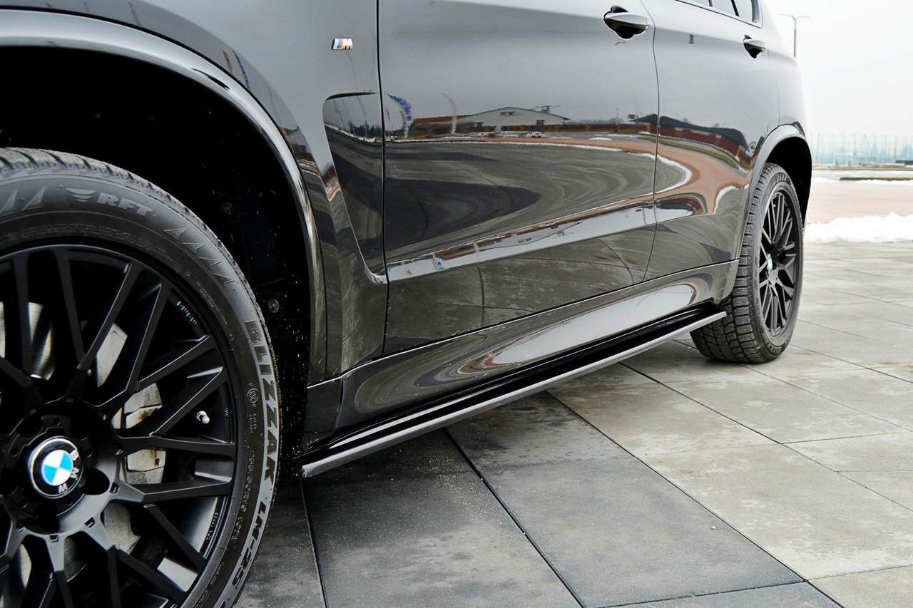 Sideskirt aanzets glanzend zwart passend voor BMW X5 F15 model 2013 - 2018
