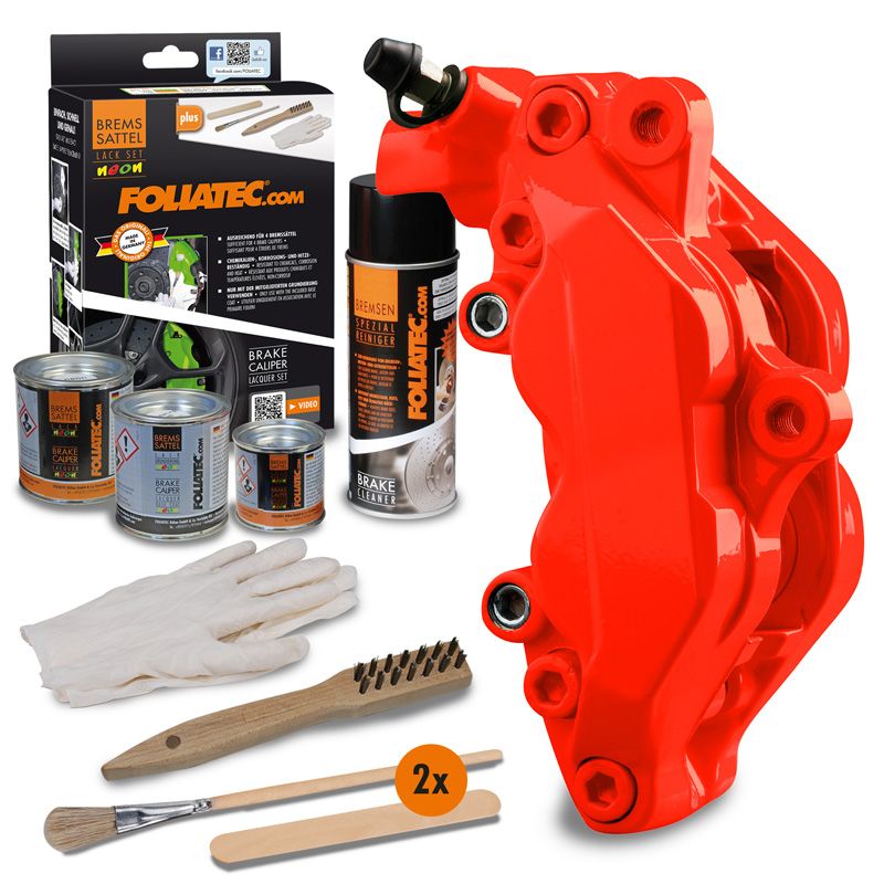 Foliatec Remklauwlakset - Neon Rood - 4 Komponenten