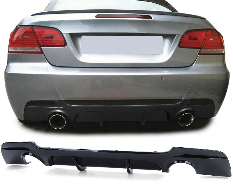 Diffuser 335i performance look glanzend zwart passend voor BMW 3 serie E92 en E93 met M pakket achterbumper