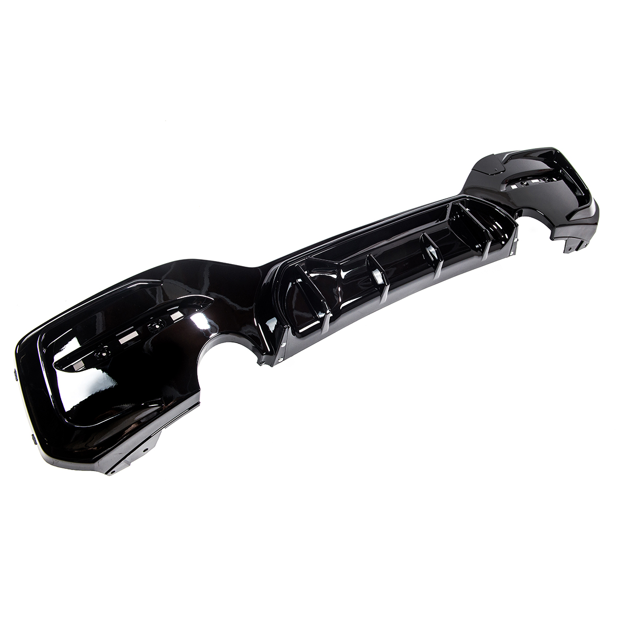 Competition II glanzend zwart diffuser passend voor BMW 1 Serie F20 LCI en F21 LCI uitlaat 135i look
