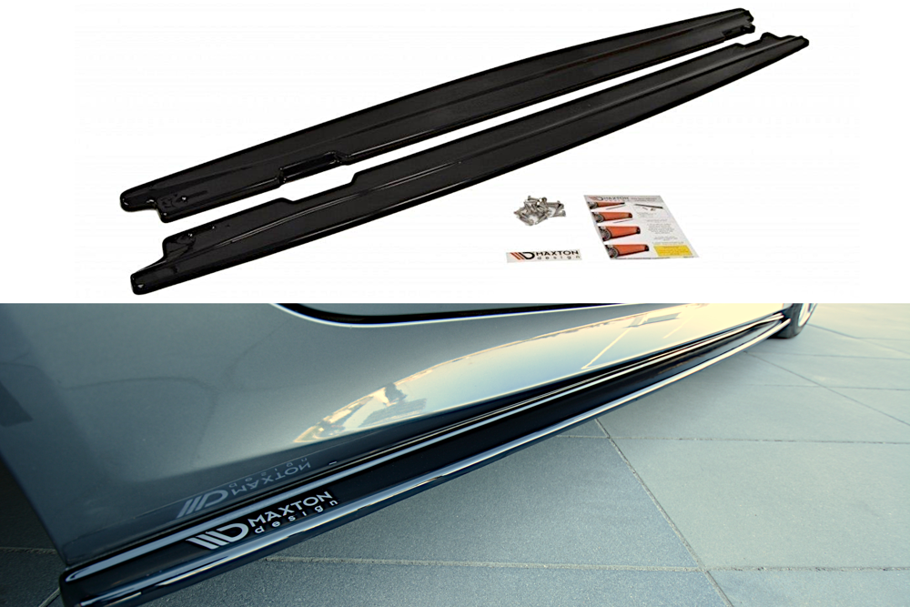 Sideskirts extensions glanzend zwart passend voor BMW 5 serie E60 en E61 met M pakket sideskirts