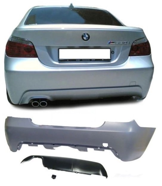 Sportlook achterbumper passend voor BMW 5 serie E60 model 2003 - 2010 zonder parkeersensoren