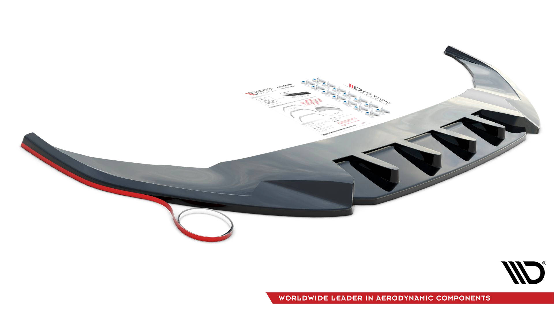 Frontspoiler glanzend zwart V3 passend voor BMW X6 F16 met M pakket voorbumper Maxton Design