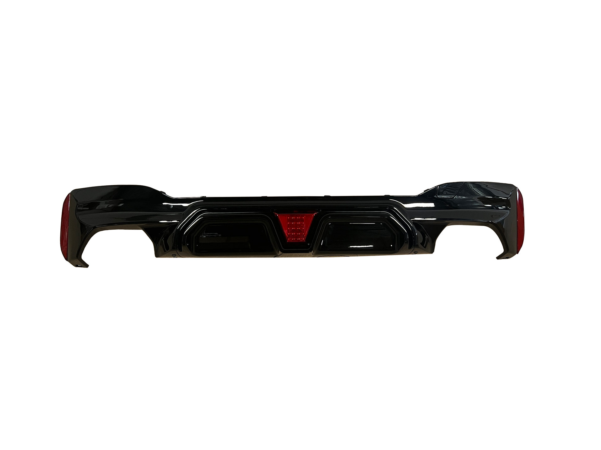 Diffuser glanzend zwart met LED stoplicht passend voor BMW 5 serie G30 en G31 model 2017 - 2020