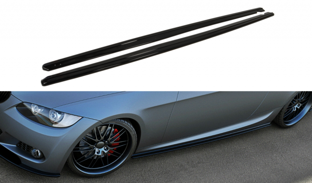 Sideskirt aanzets glanzend zwart passend voor BMW 3 serie E92 en E93 met M pakket sideskirts Maxton Design