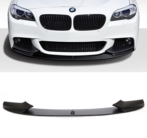 Performance look frontspoiler mat zwart passend voor BMW 5 serie F10 en F11