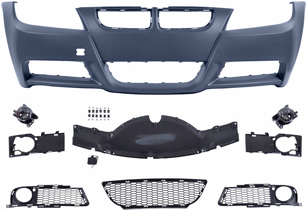 Sportlook voorbumper passend voor BMW 3 serie E90 en E91 model 2005 - 2008 zonder PDC en zonder koplampsproeiers