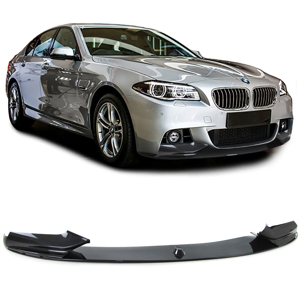 Performance look front spoiler carbon look passend voor BMW 5 serie F10 en F11