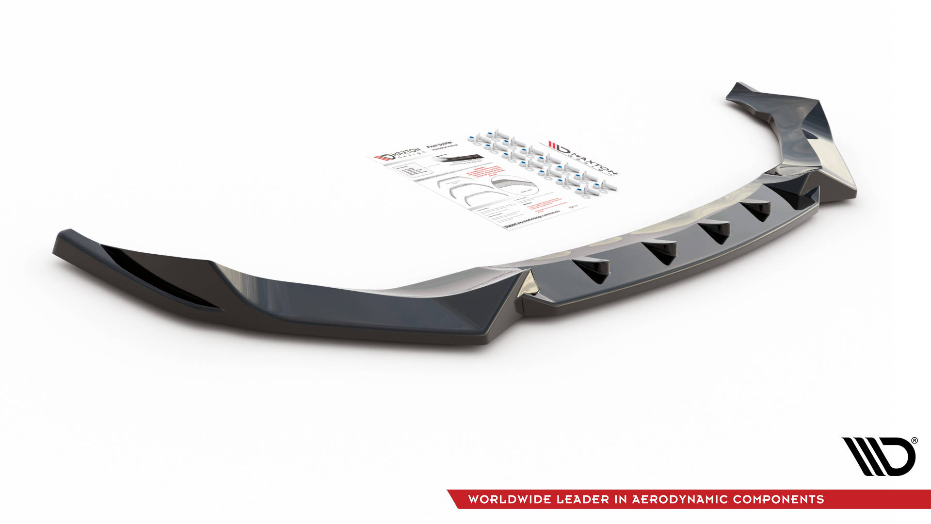 Maxton Design frontspoiler glanzend zwart versie 2 passend voor BMW X1 F48 met M pakket voorbumper