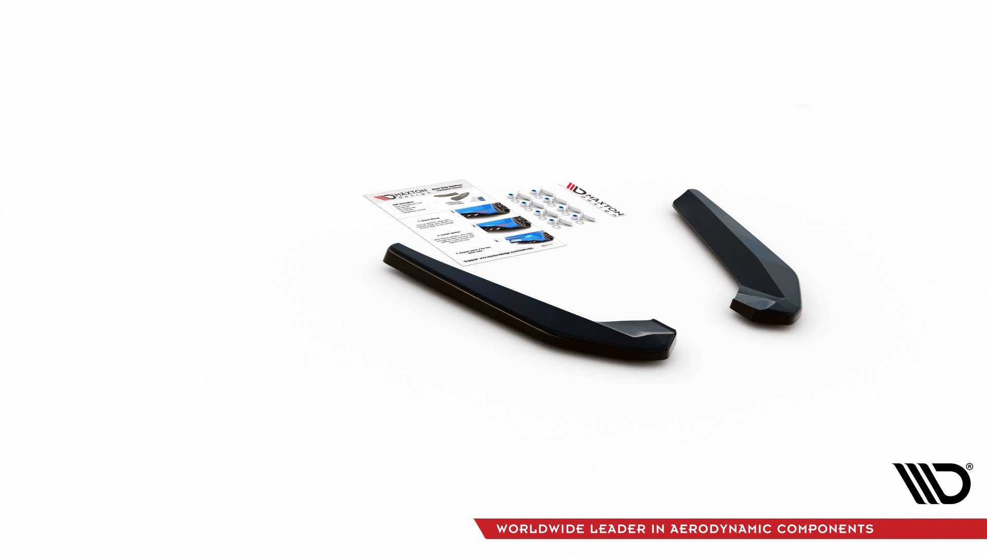Diffuser hoeken glanzend zwart passend voor BMW X1 F48 met M pakket Maxton Design