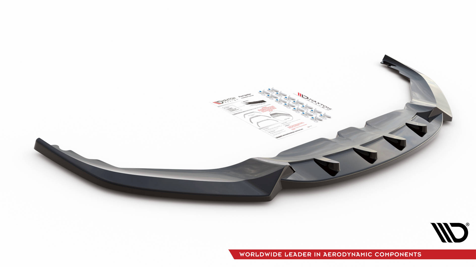 Frontsplitter glanzend zwart versie 3 passend voor BMW 8 serie G14, G15 en G16  met M pakket voorbumper Maxton Design