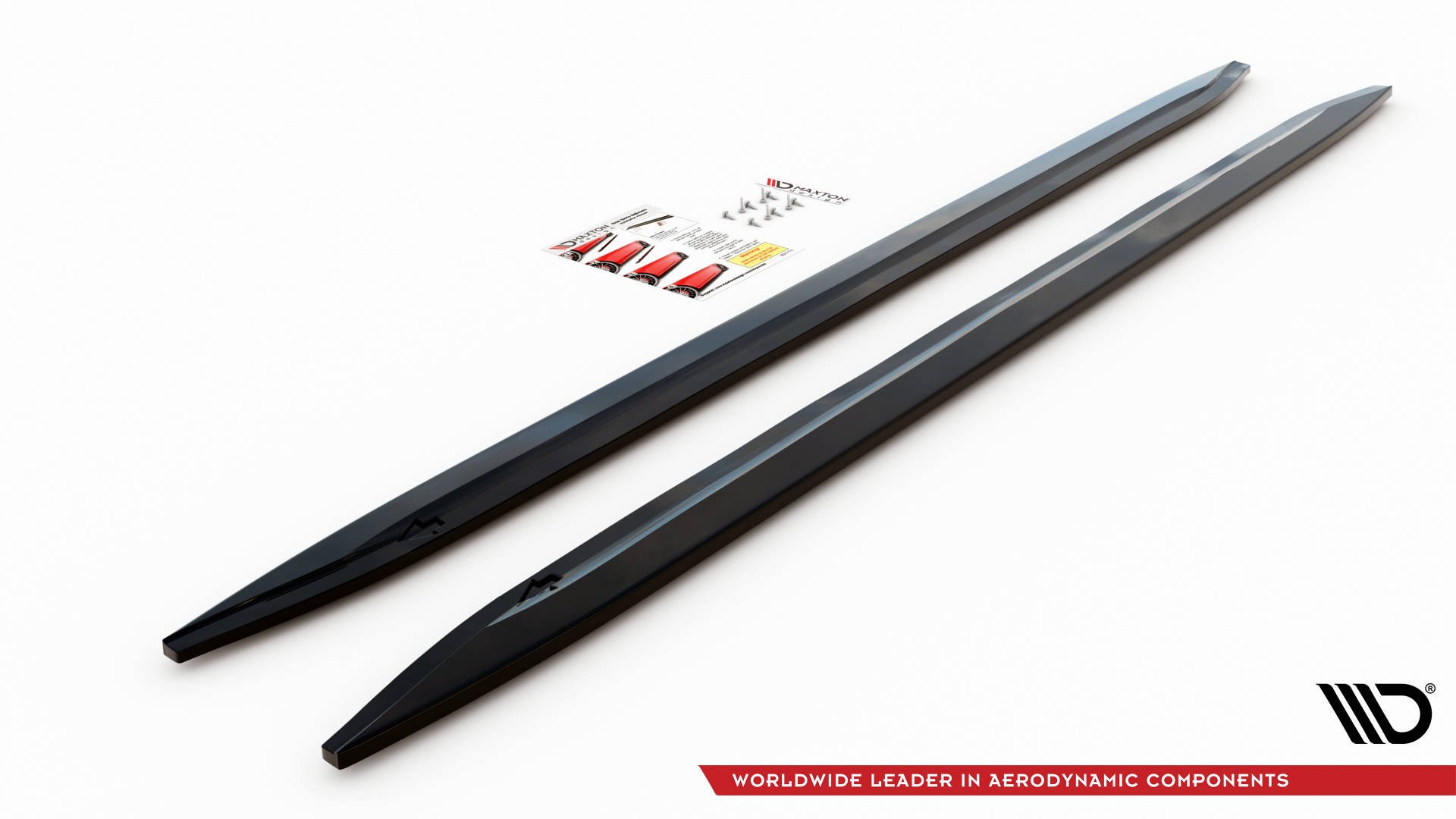 Sideskirt aanzets glanzend zwart versie 2 passend voor BMW M4 G82 en M4 G83 Maxton Design