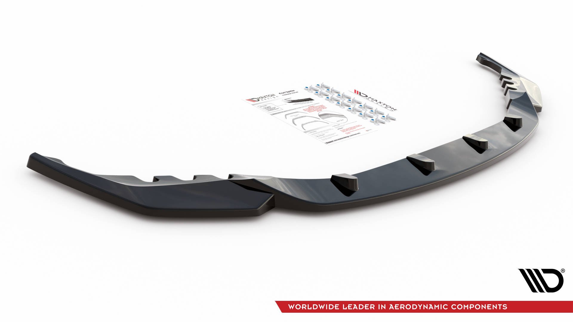 Glanzend zwarte frontsplitter passend voor de BMW M4 G82 en M4 G83 versie 2 Maxton Design