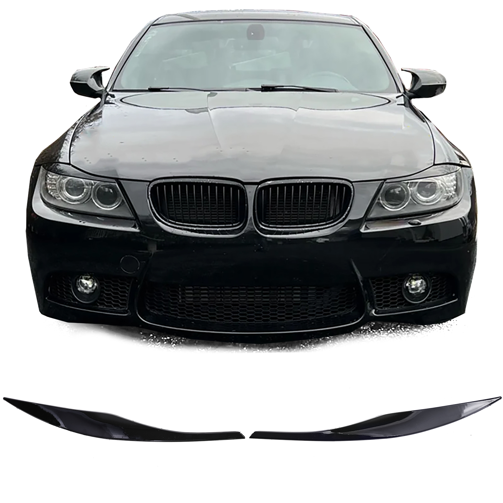 Booskijkers glanzend zwart passend voor BMW 3 Serie E90 en E91