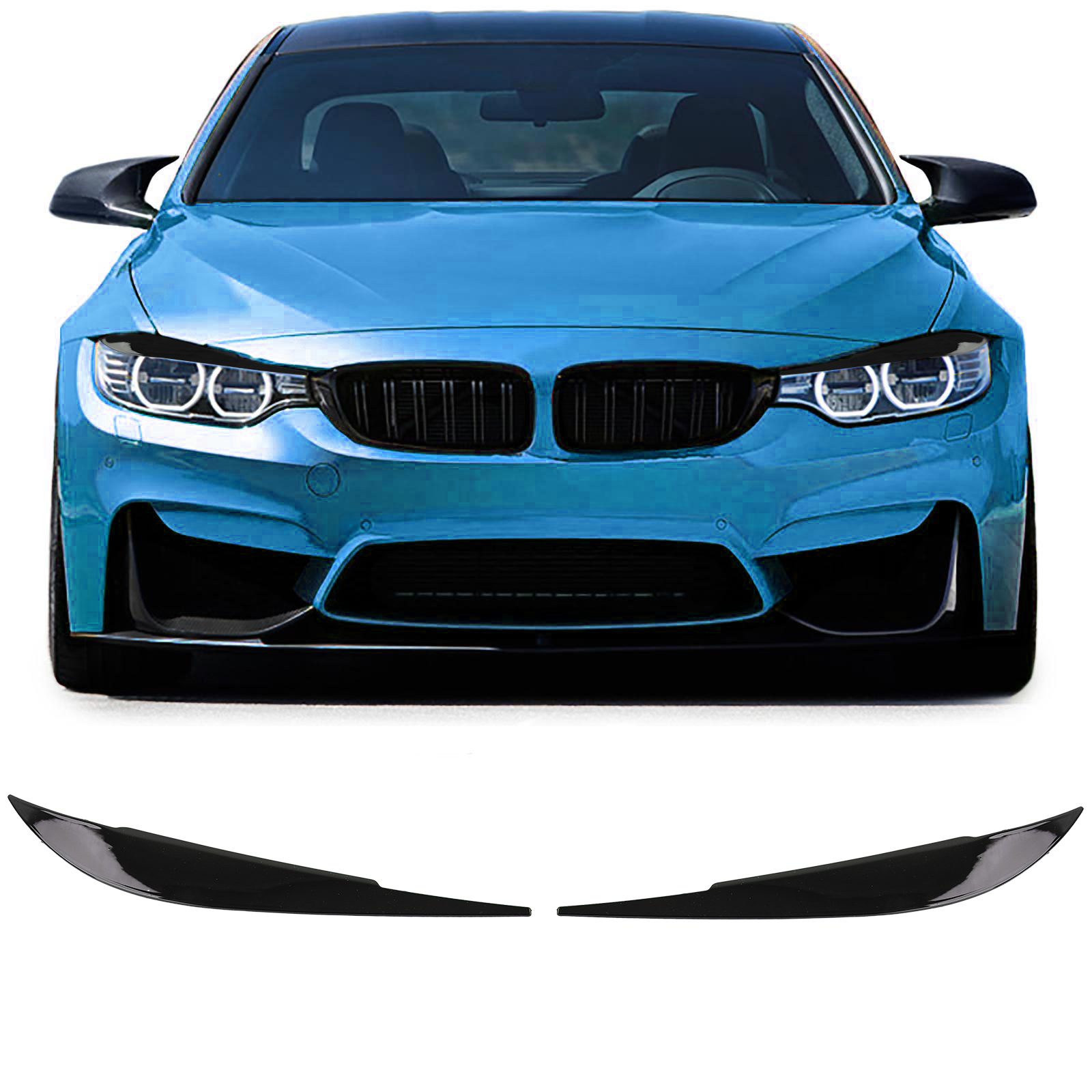 Booskijkers passend voor BMW 4 serie F32, F33 en F36 glanzend zwart