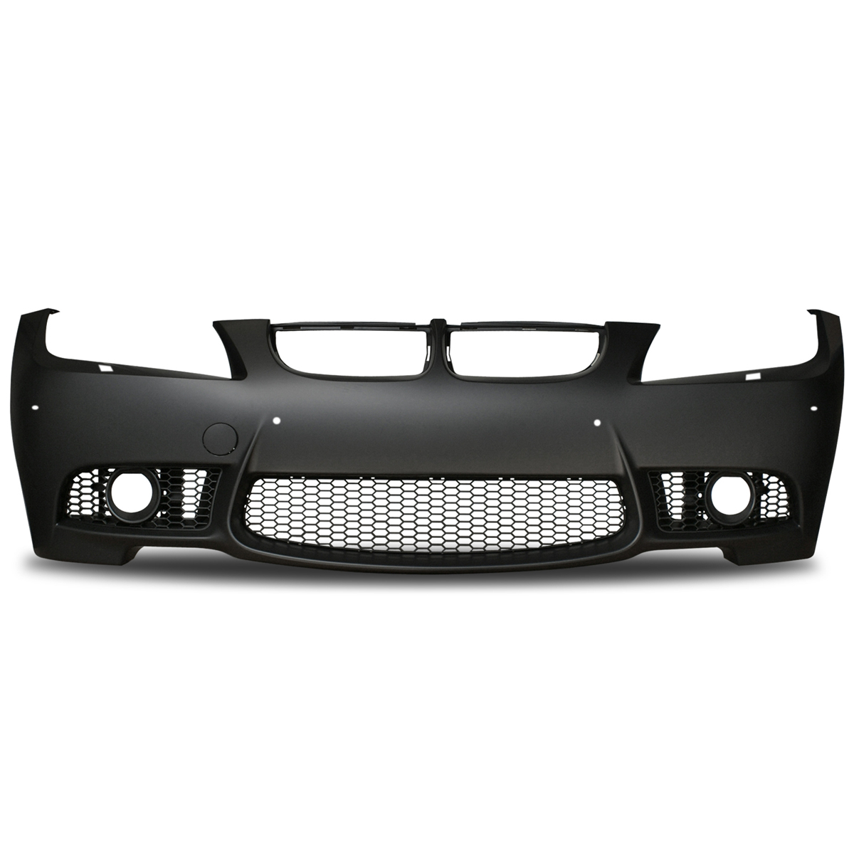 EVO look voorbumper met koplampsproeiers en PDC passend voor BMW 3 serie E90 en E91 model 2005 - 2008