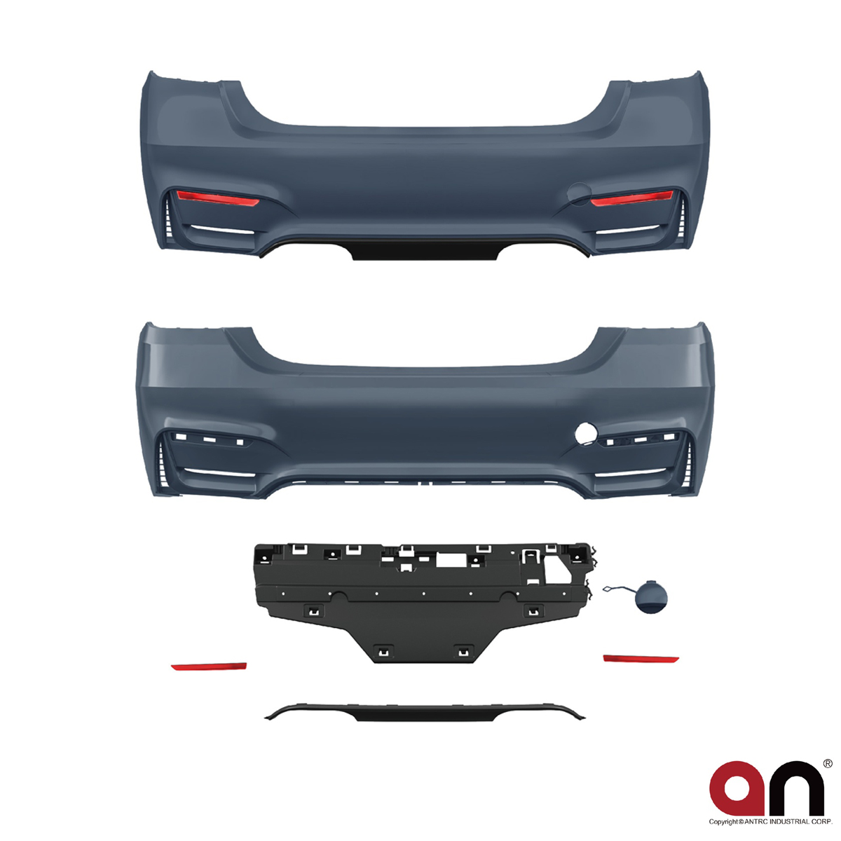 EVO look achterbumper passend voor BMW 4 serie F32 en F33 met parkeersensoren
