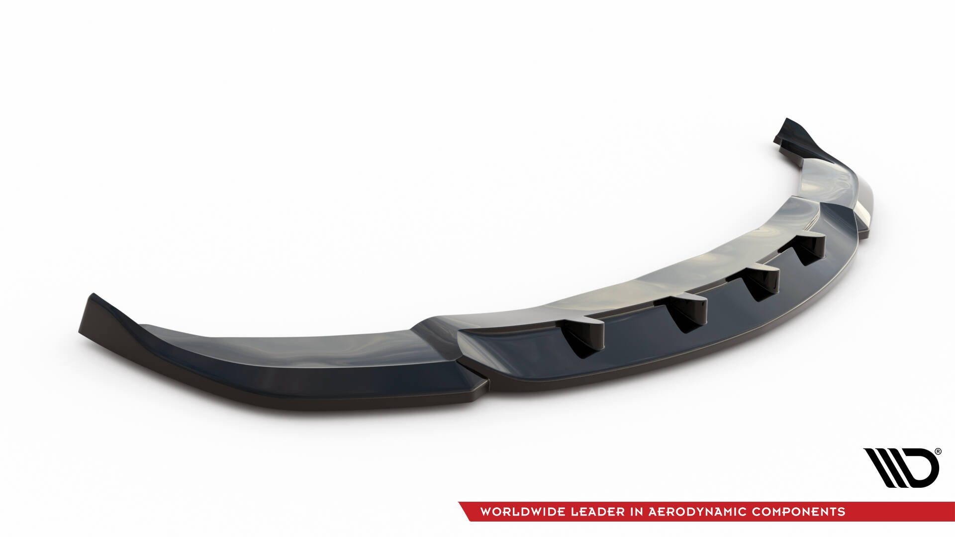 Frontspoiler versie 1 glanzend zwart passend voor BMW 7 serie F01 en F02 met standaard voorbumper