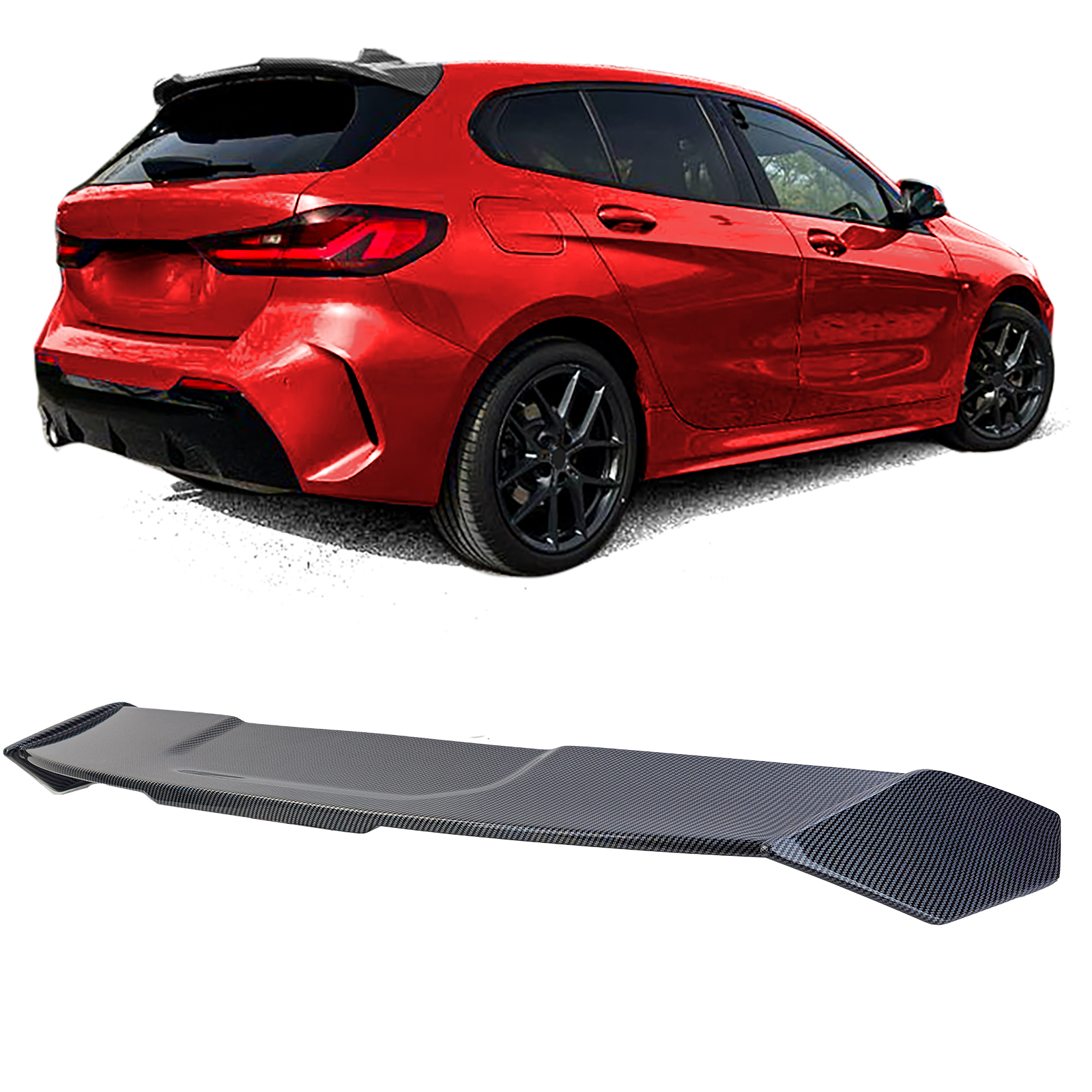 Carbon look dakspoiler passend voor BMW 1 serie F40 met M pakket pro