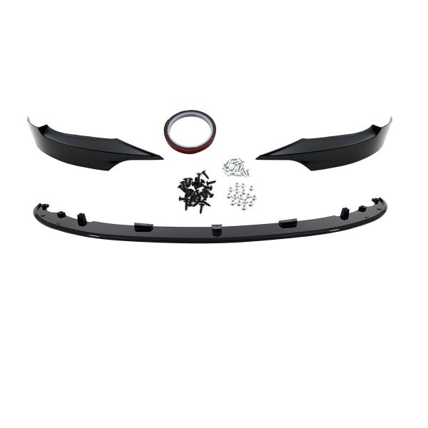 Frontlip glanzend zwart V2 passend voor BMW 3 serie E92 en E93 model 2006 - 2010 met M pakket voorbumper