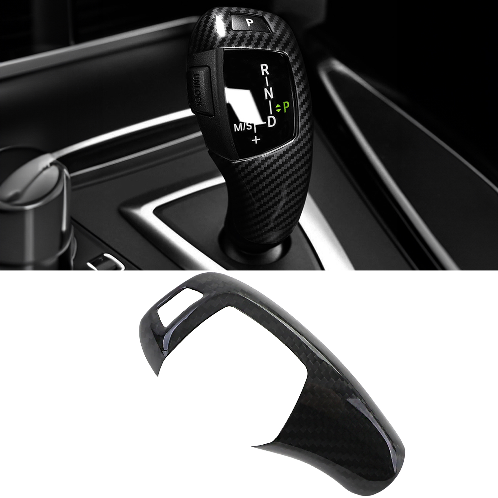 Carbon cover automaat passend voor BMW 1 serie F20 en F21, 2 serie F22 en F23, 3 serie F30, F31 en F34, 4 serie F32, F33 en F36, BMW 5 serie F10 en F11, X3 F25, X4 F26, X5 F15 en X6 F16