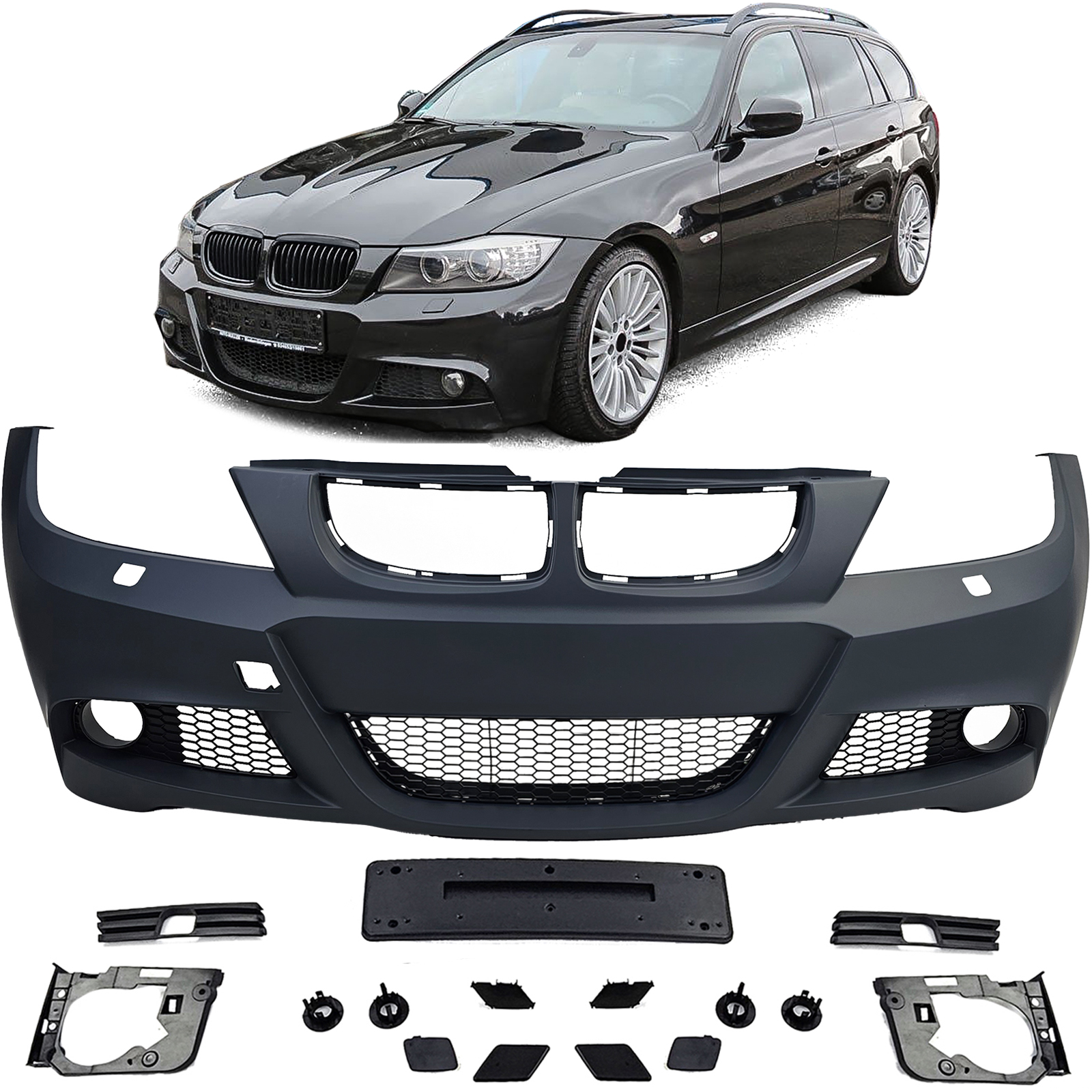 Sportlook voorbumper LCI style passend voor BMW 3 serie E90 en E91 model 2005 - 2008