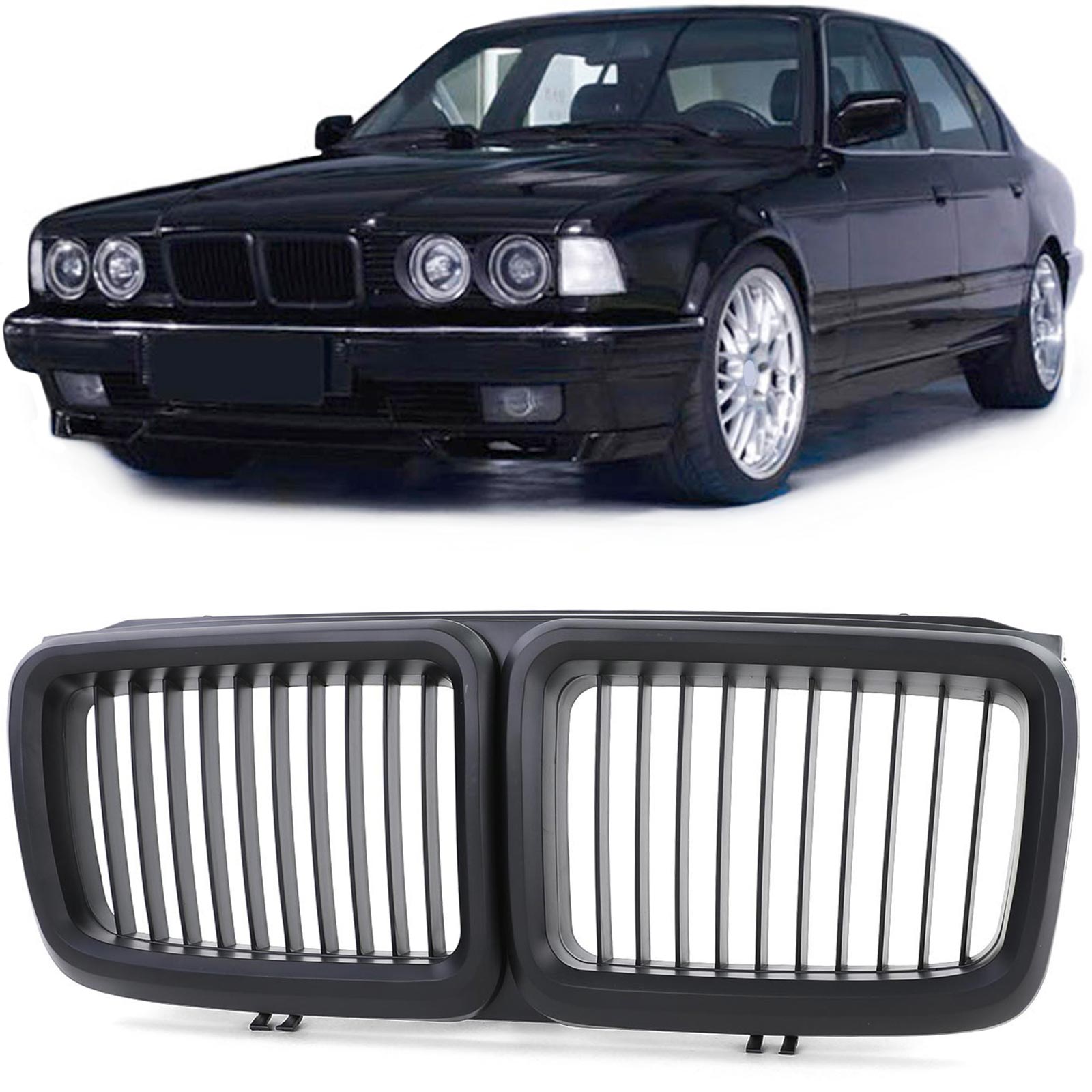 Grill mat zwart passend voor BMW 7 serie E32 model 1986 - 1994