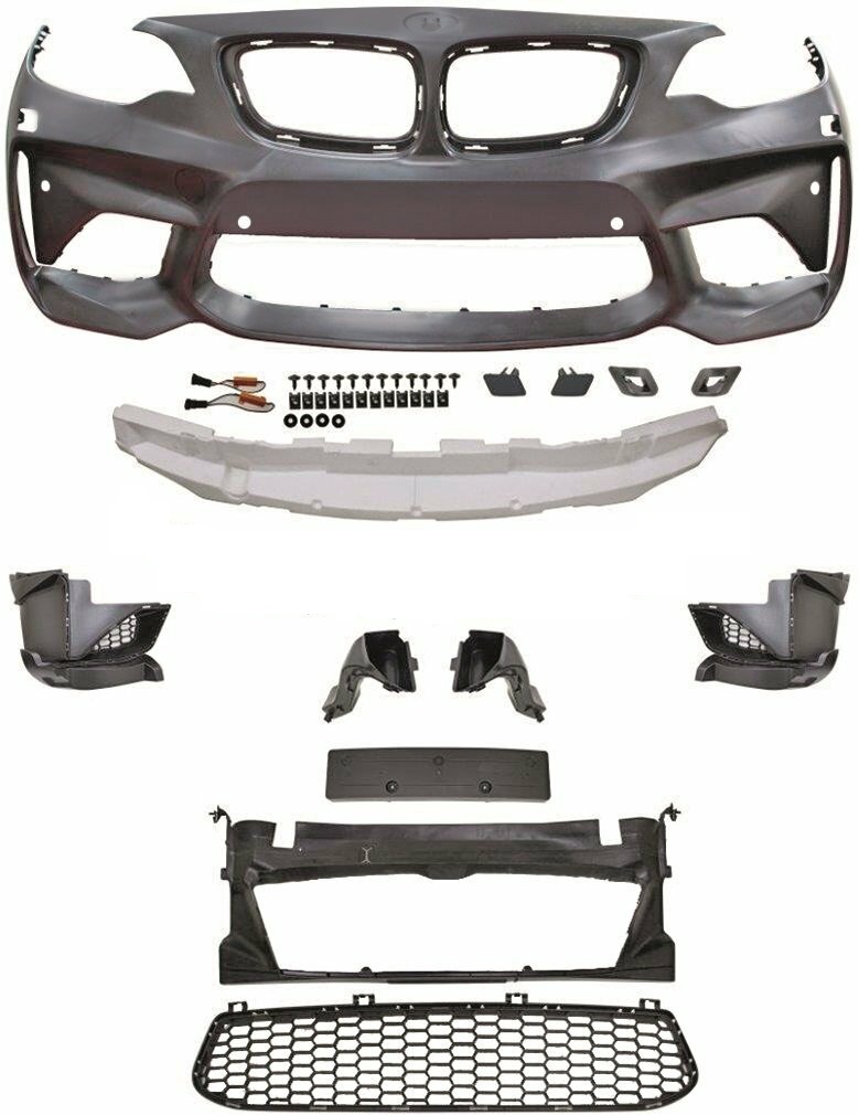 EVO look voorbumper passend voor BMW 2 serie F22 en F23 met parkeersensoren