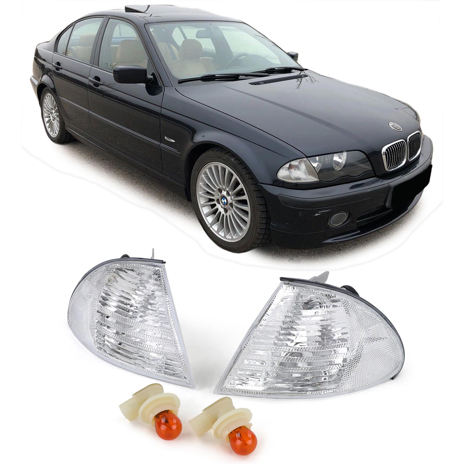 Witte knipperlichten passend voor BMW 3 serie E46 sedan en touring 1998 - 2001