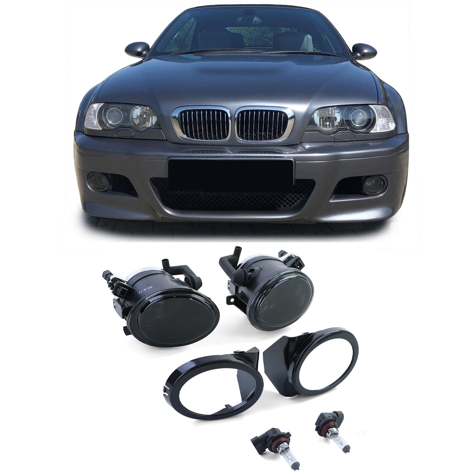 Mistlampen M pakket smoke passend voor BMW 3 serie E46 M pakket en BMW 5 serie E39 M pakket