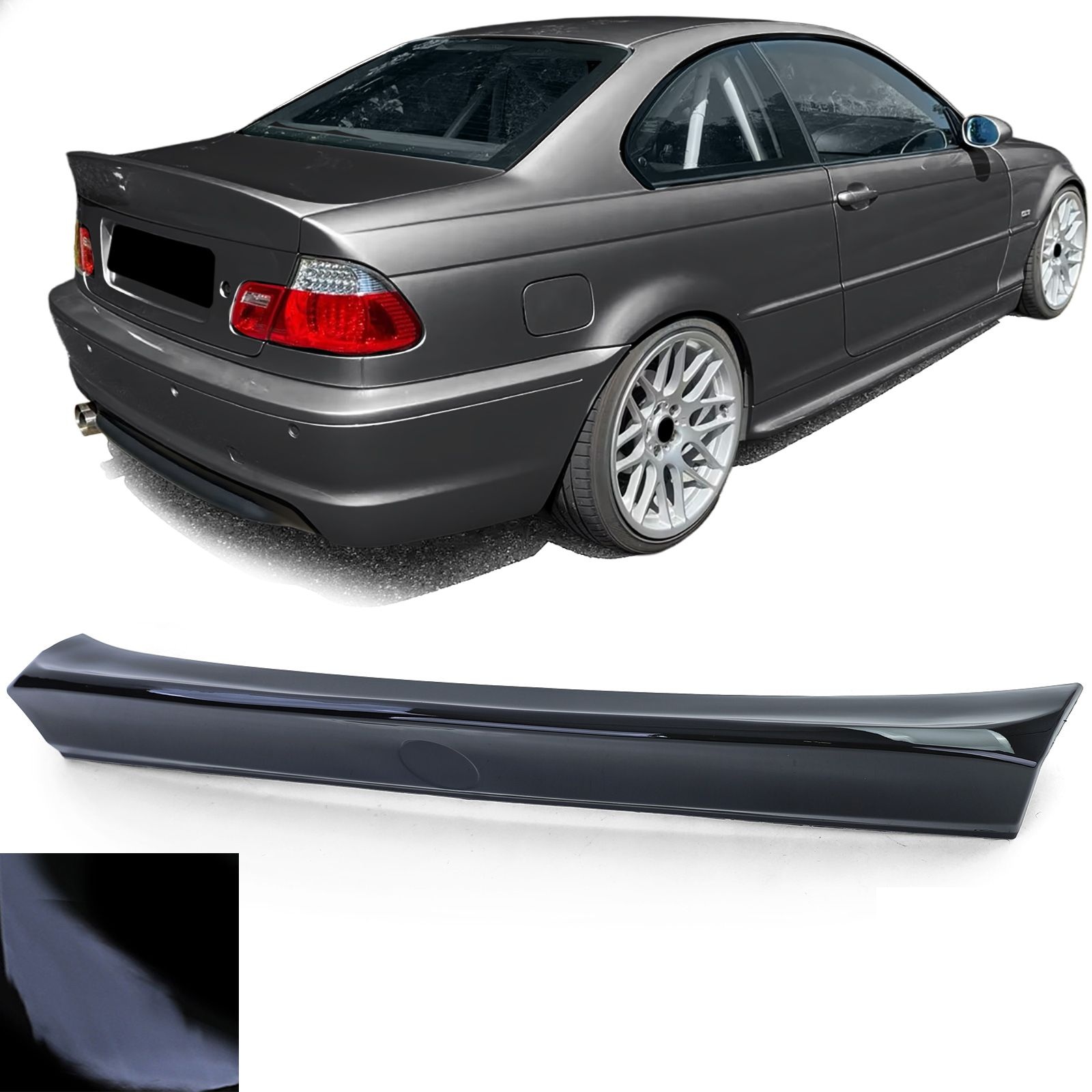 Glanzend zwarte ducktail passend voor BMW 3 serie E46 coupe model 1999 - 2006