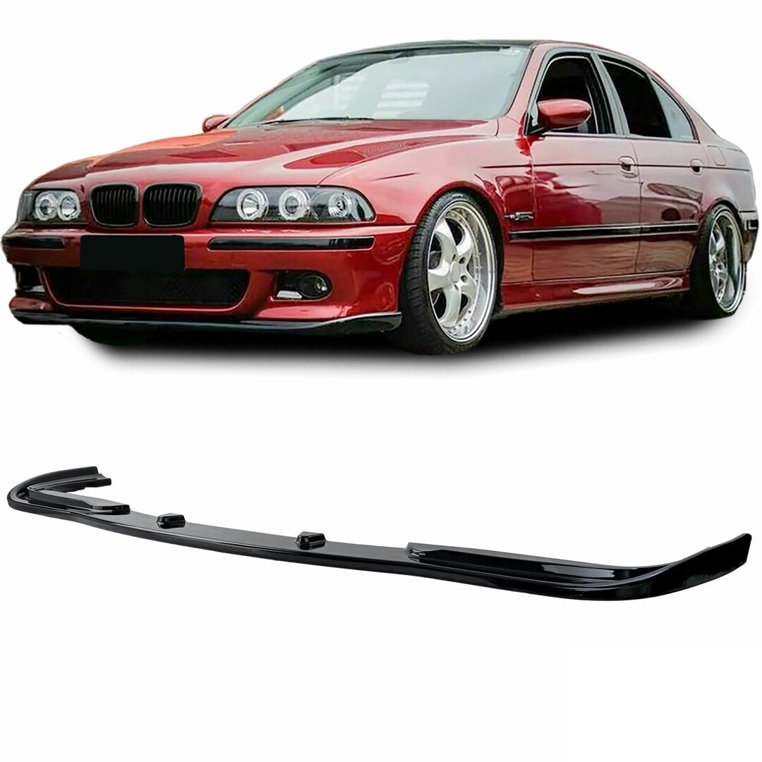 Glanzend zwarte frontlip passend voor BMW 5 serie E39 met M pakket voorbumper
