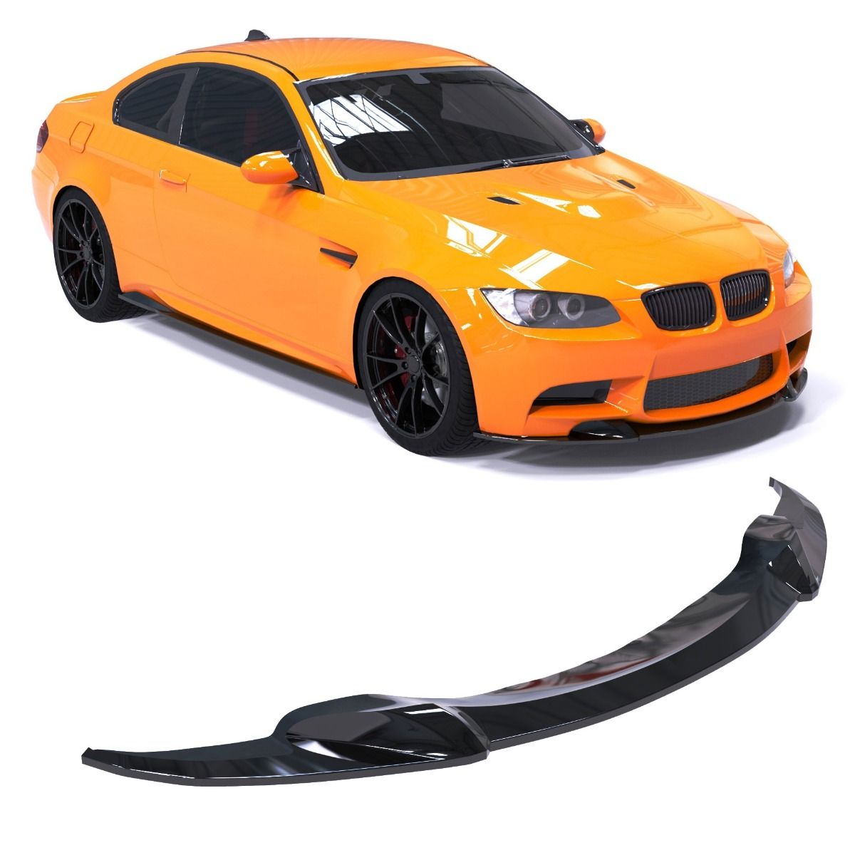Glanzend zwarte frontlip passend voor BMW M3 E92 en M3 E93