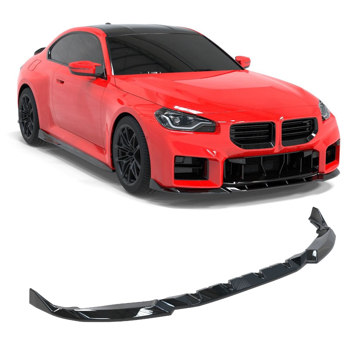Glanzend zwarte frontspoiler passend voor BMW M2 G87