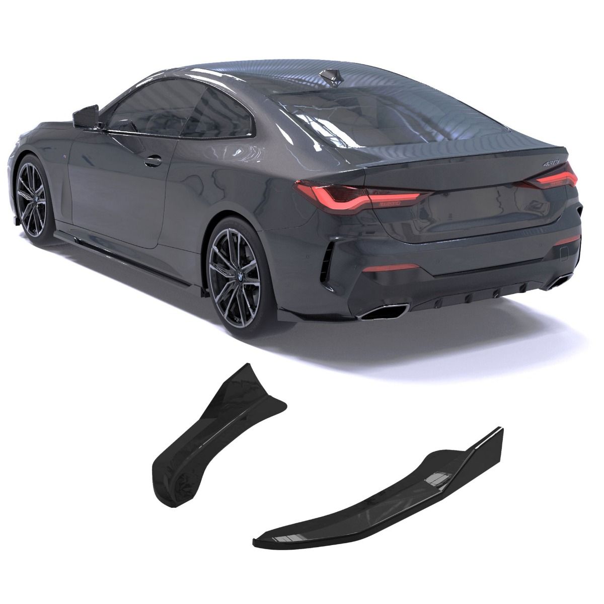 Diffuser hoeken passend voor BMW 4 serie G22 en G23 coupe