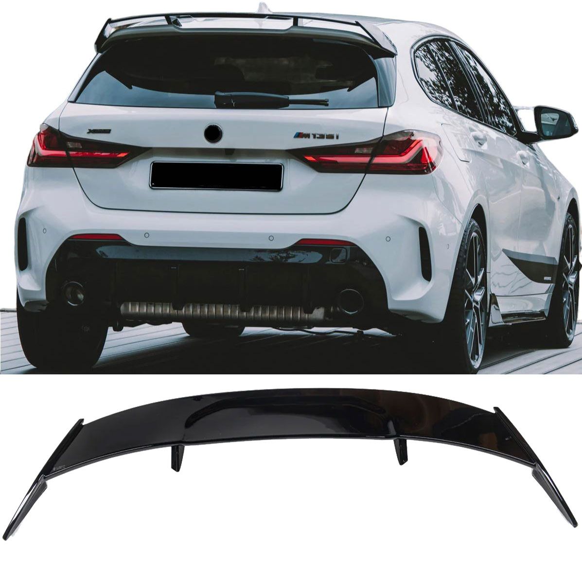 Glanzend zwarte dakspoiler passend voor BMW 1 serie F40 met M sport package pro