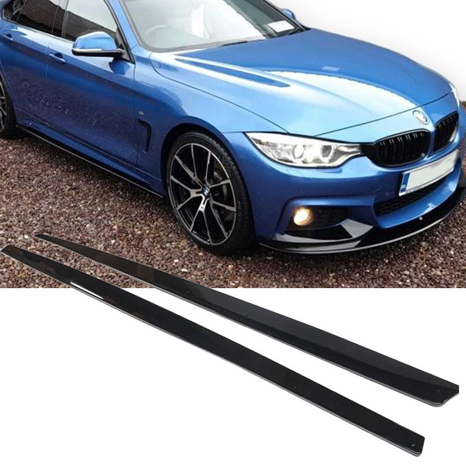Glanzend zwarte sideskirt aanzets passend voor BMW 3 serie F34 GT met M pakket sideskirts