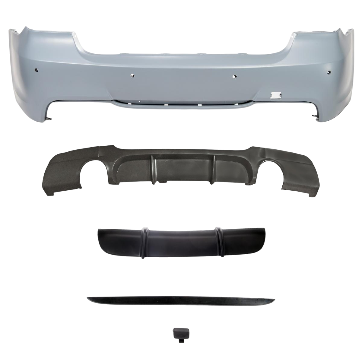 Sportlook achterbumper met performance look diffusor passend voor BMW 3 serie E90 en E90 LCI met PDC
