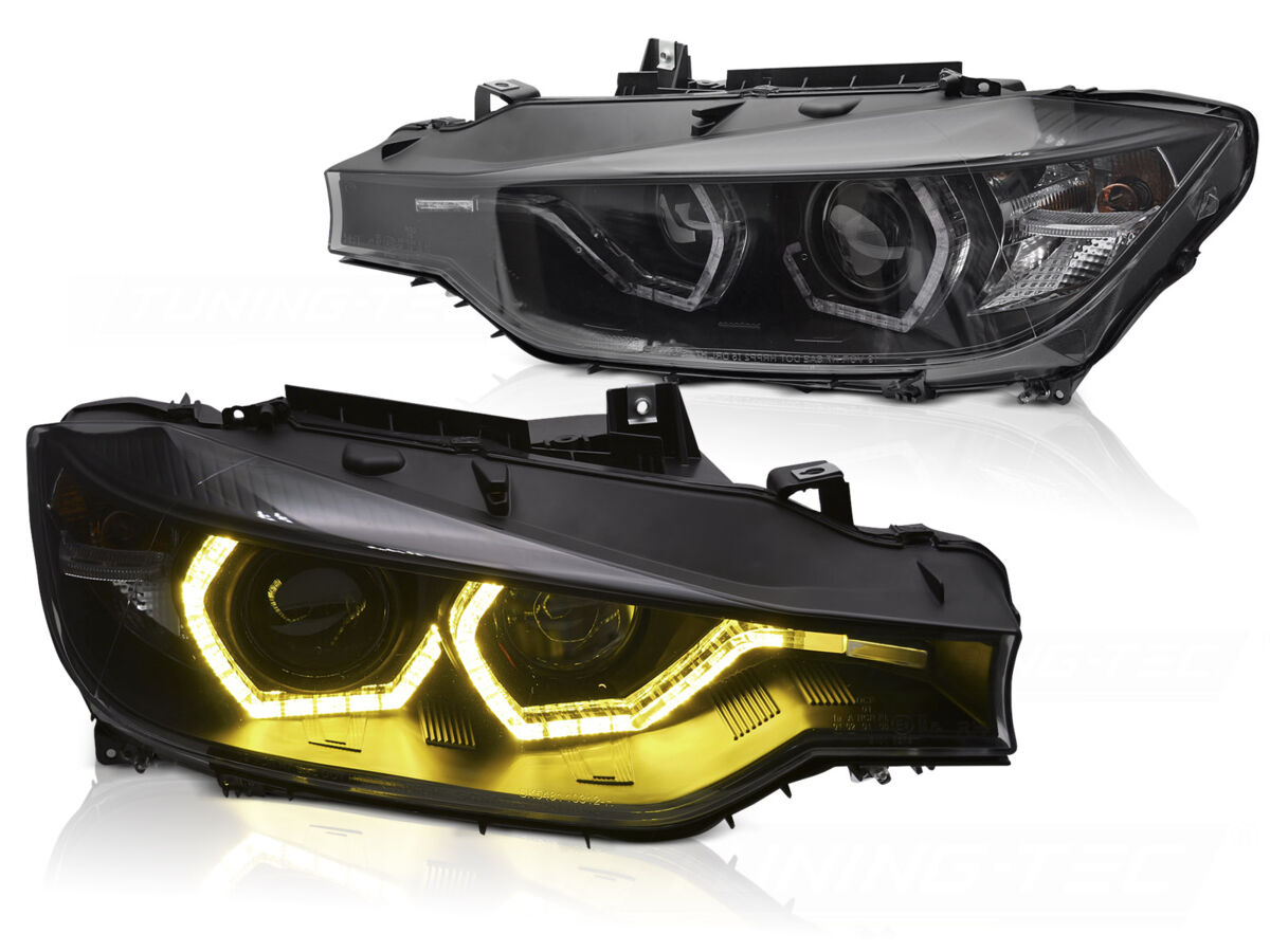 LED Gele Halo koplampen passend voor BMW 3 serie F30 en F31 met halogeen koplampen model 2012 - 2015