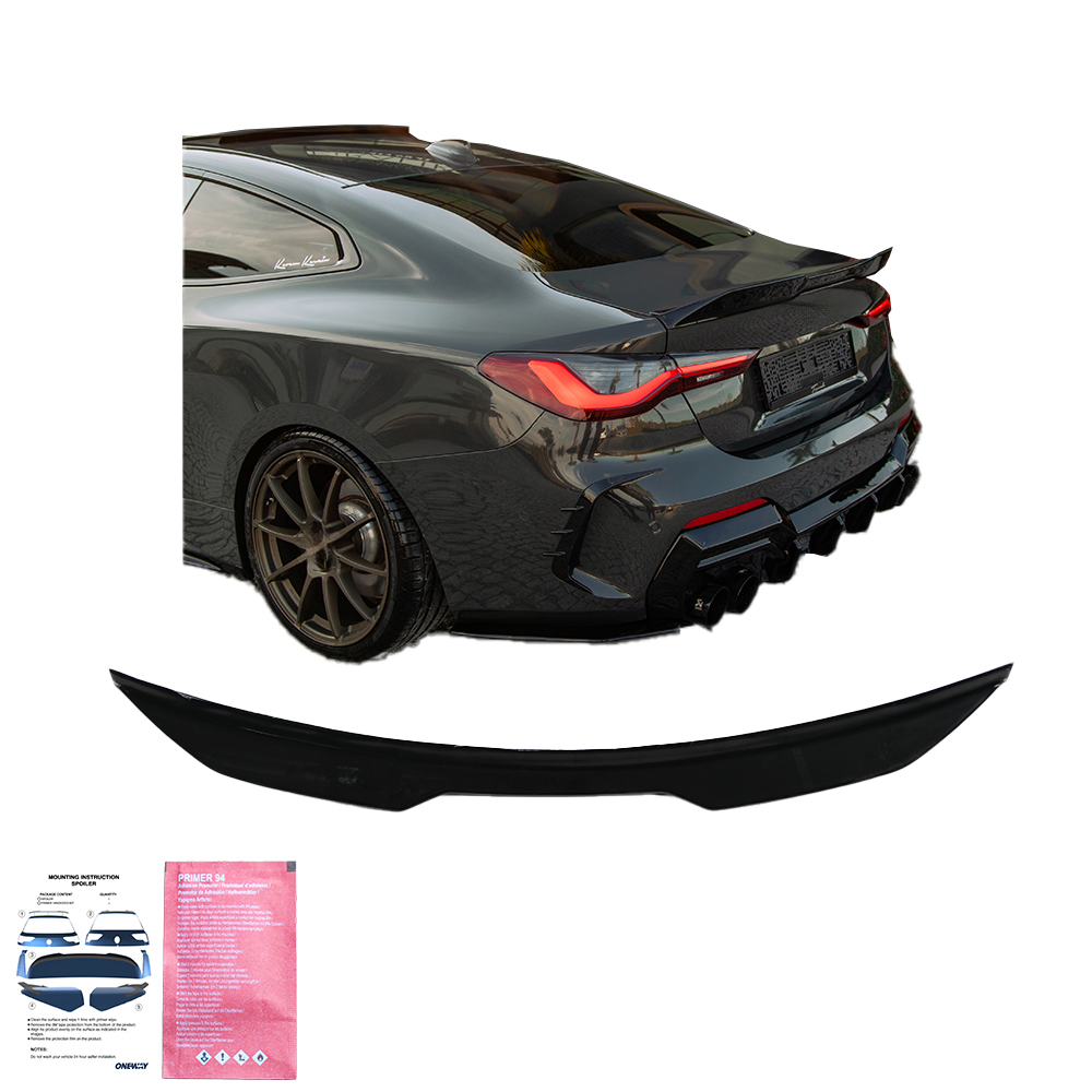 Glanzend zwarte spoiler passend voor BMW 4 serie G22 coupe