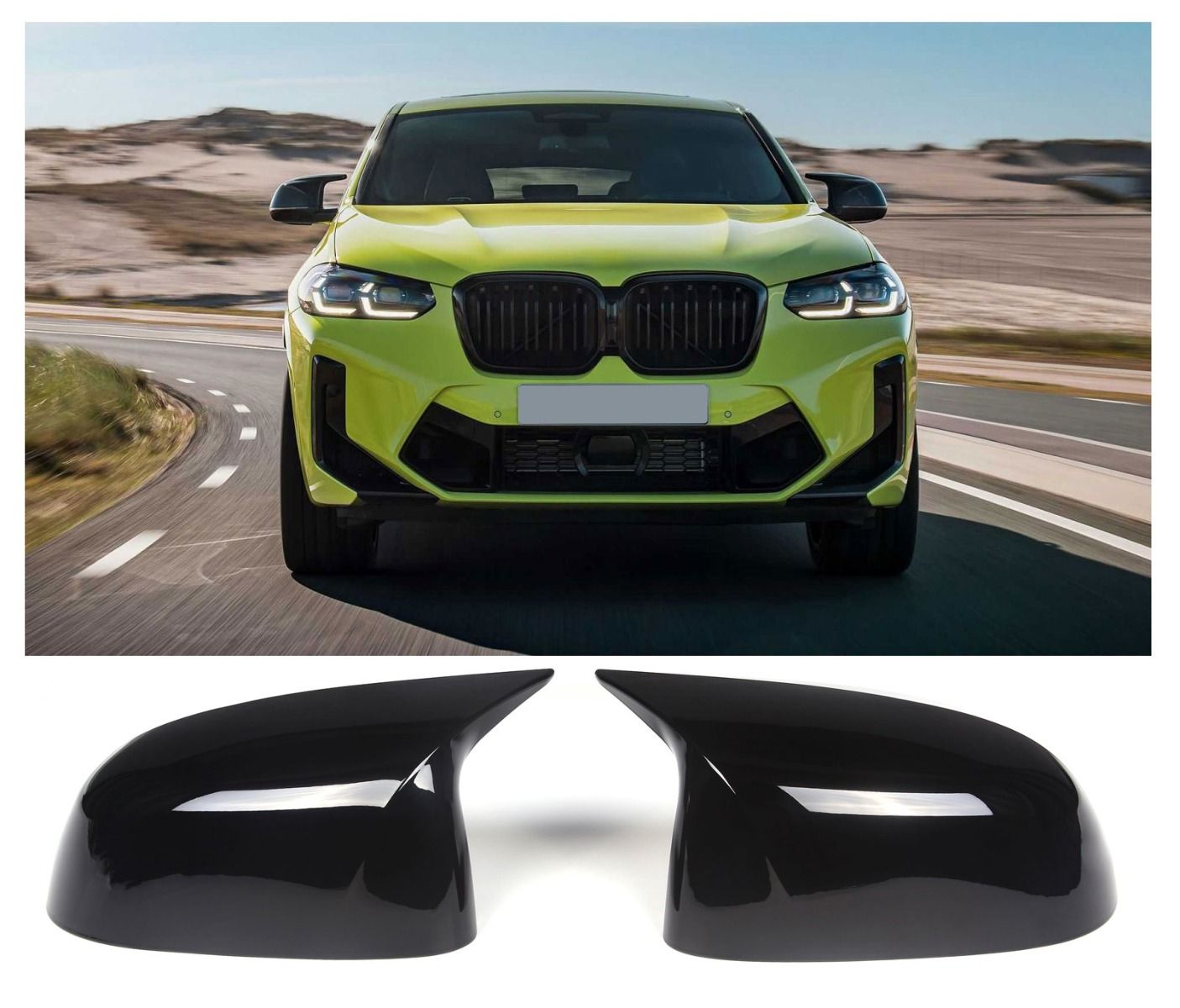 Spiegelkappen EVO 1 look glanzend zwart passend voor BMW X3 G01, X4 G02, X5 G05, X6 G06 en X7 G07