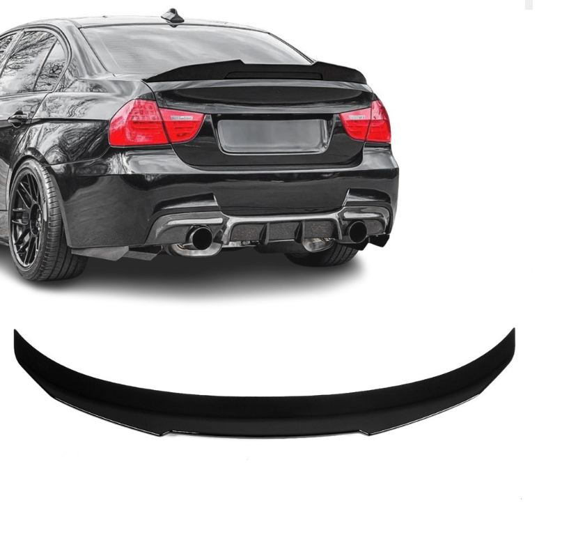 Glanzend zwarte PSM look spoiler passend voor BMW 3 serie E90 model 2005 - 2012