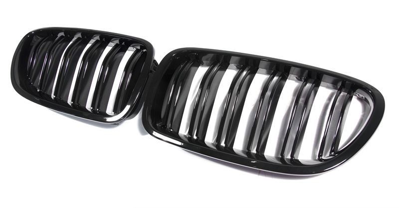 Dubbelspijls grillen glanzend zwart BMW 5 serie E60 en E61