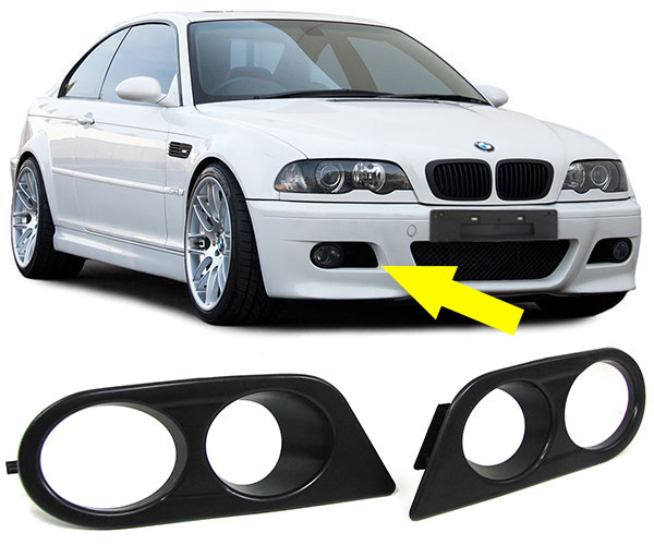 Mistlamp covers passend voor BMW 3 serie E46 met M3 of EVO voorbumper